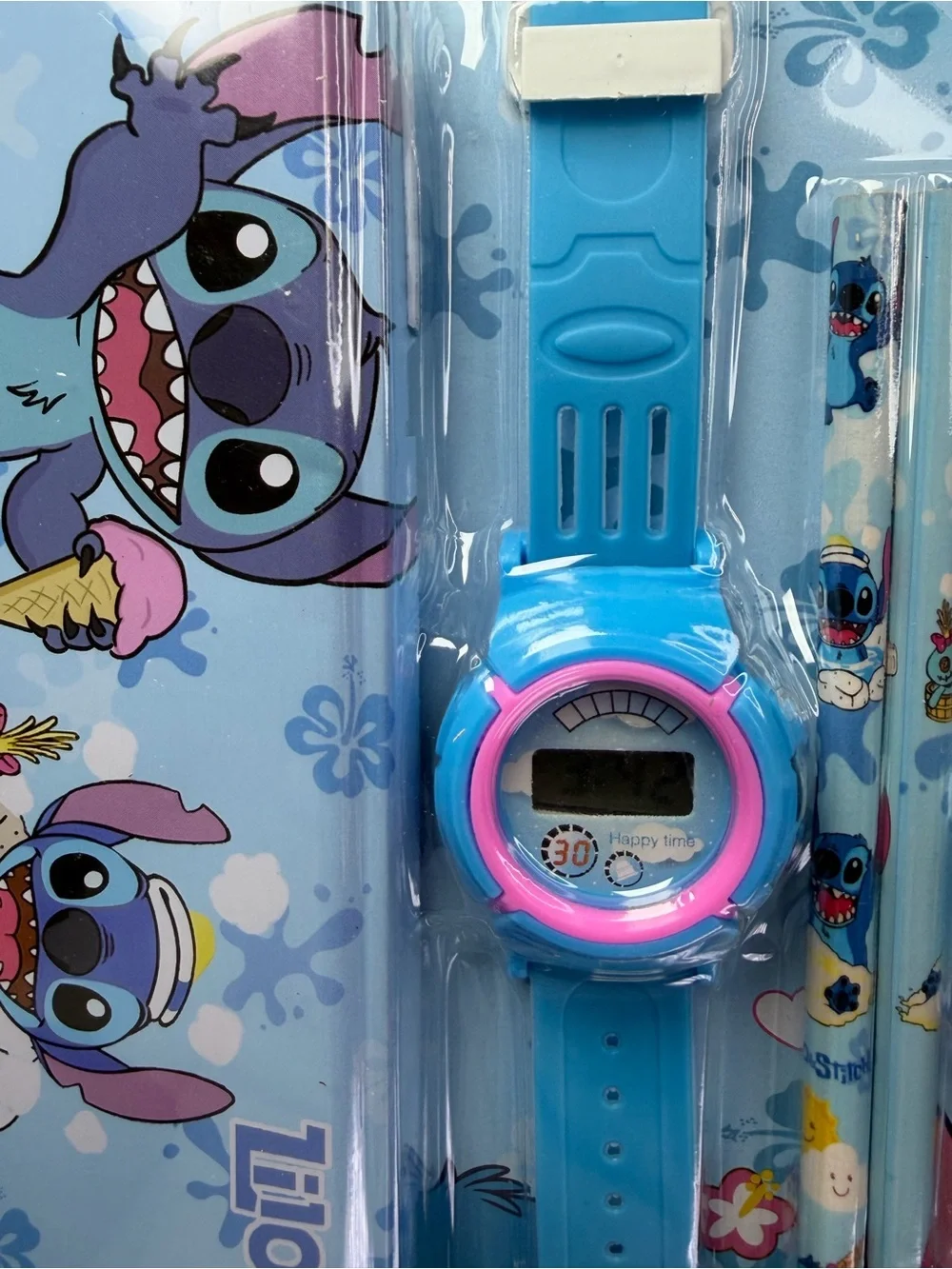 Lilo & Stitch Blue Kids Stationery & Watch Set